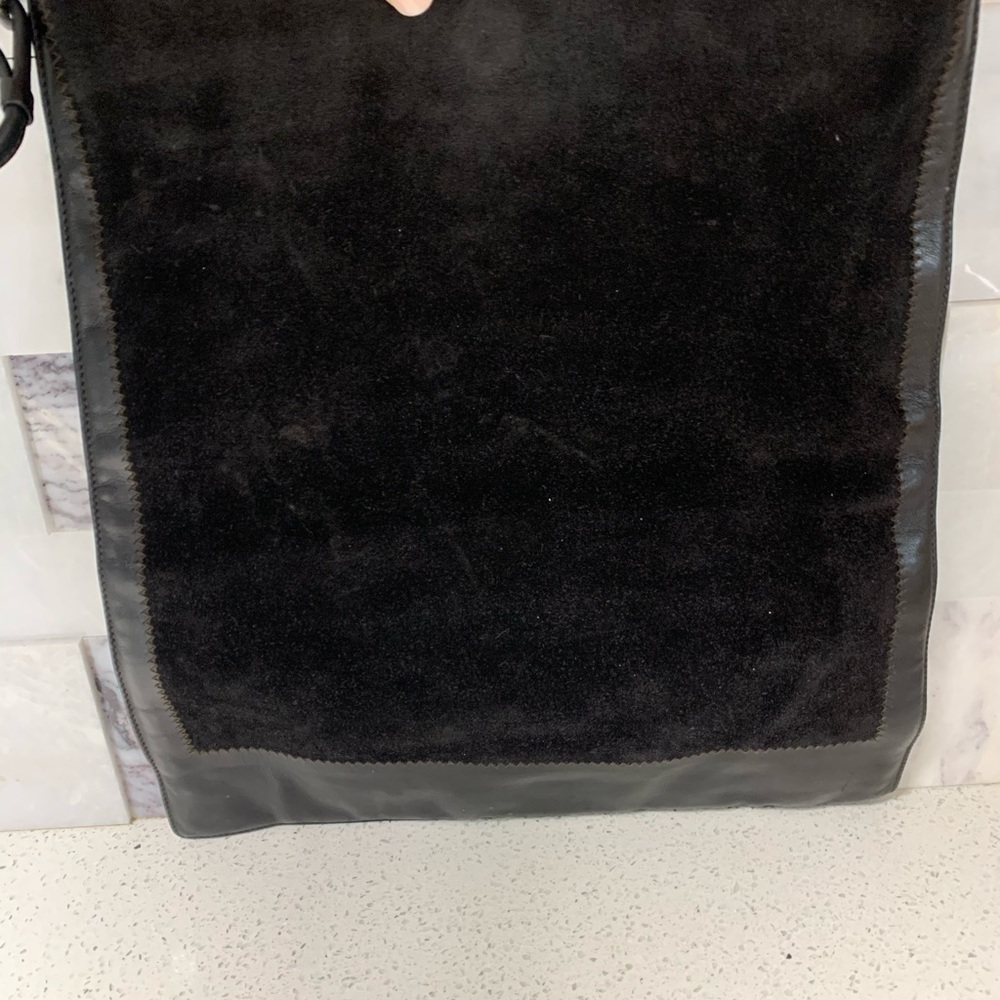 TANNER KROLLE black leather brown suede bag purse - Picture 9 of 9